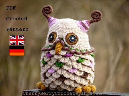 Owl toy or container PDF crochet pattern