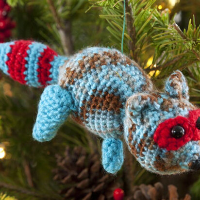 Racy Raccoon Ornament in Red Heart Soft - LW2687 - Downloadable PDF