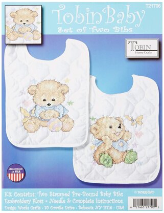 Design Works Baby Bears Bibs Cross Stitch Kit - Multi