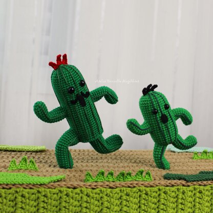 Jumbo & Mini Cactuar Chibi Amigurumi Pattern (PDF)