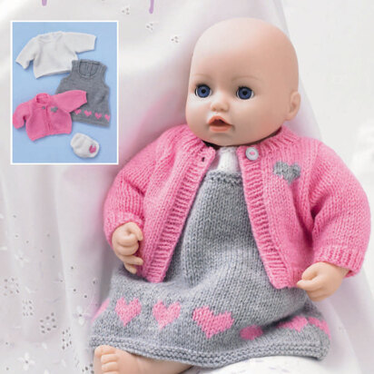 Baby Dolls Pinafore, Cardigan, Top & Pants in Hayfield Bonus DK - 2485 - Downloadable PDF