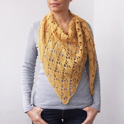 Arrow asymmetrical shawl