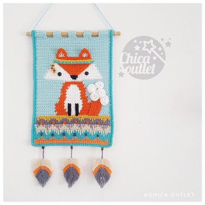 Nordic fox wall hanging