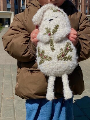 Big plush Bunny with embroidery Toy