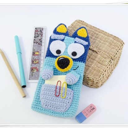 Blue Puppy Pencil/Phone Case