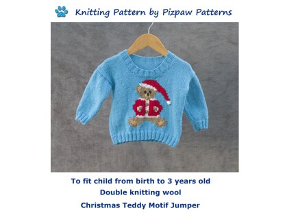 P169 Christmas Teddy Motif Jumper