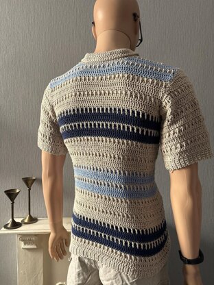 Textured Stripe Polo Shirt