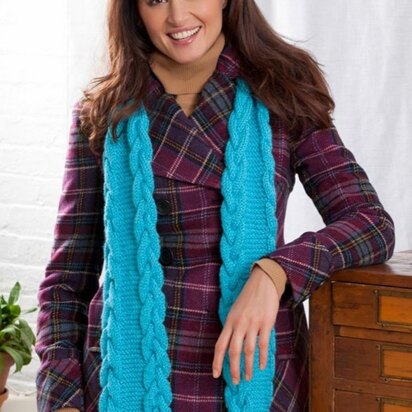 Cable-Edge Scarf in Red Heart Soft Solids - LW3004