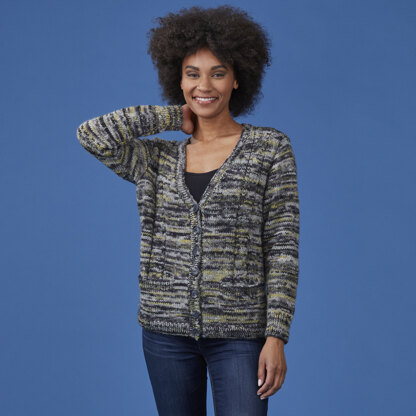 Basalt Cardigan - Knitting Pattern for Women in Tahki Yarns Kaleidoscope