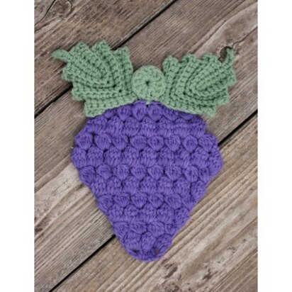 Grape Bunch Potholder in Lily Sugar and Cream Solids