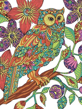 Dimensions Pencil Works Color By Number Kit 9"X12" - Flowering Owl