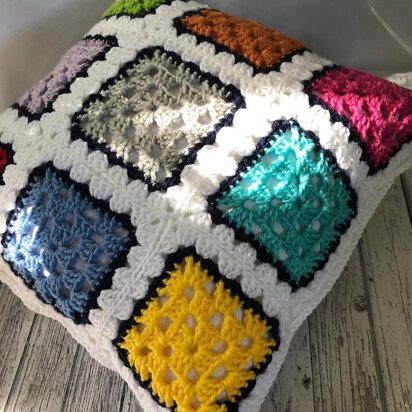 Granny Square Accent Pillow