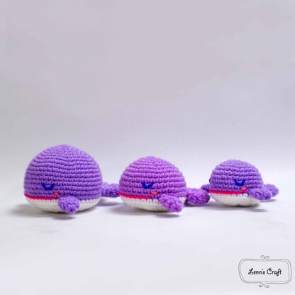 Super cute! Handmade Crochet light purple Plush Whale!