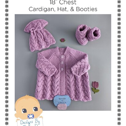 Alys matinee coat, hat & booties 18" chest