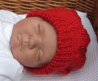 Baby Red Silk Tam Hat