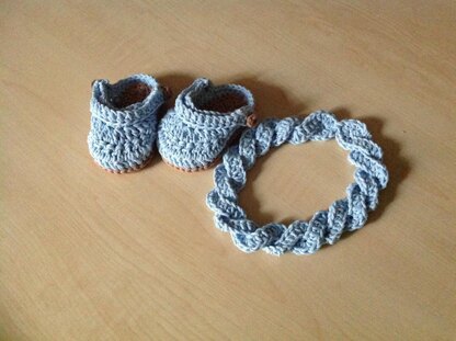 Baby Sandals & Headband Set N 210