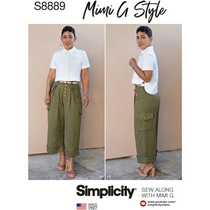 Simplicity S8889 Misses Shirt and Wide Leg Pants - Sewing Pattern