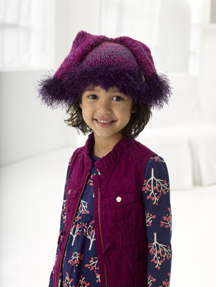 Double Tail Hat in Lion Brand Fun Fur and Homespun - L20607