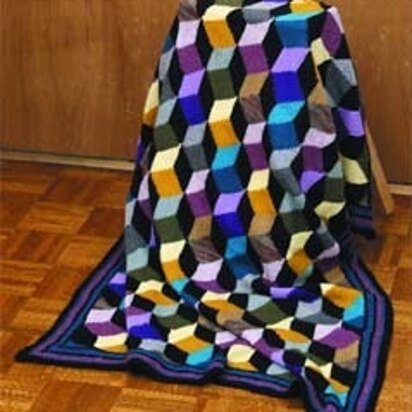 New Tumbling Blocks Afghan in Lion Brand Wool-Ease