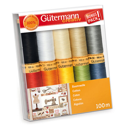 Gutermann Thread Set: Natural Cotton C. No.50: 20 x 100m: Colour Assortment 1
