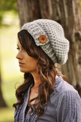 Button Tab Slouchy Hat / Pattern 020