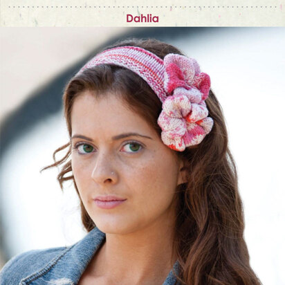 Dahlia Headband in Classic Elite Yarns Cotton Bam Boo Print - Downloadable PDF