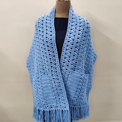 Cornflower Pocket Shawl