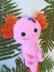 Toy Knitting Patterns -Knit plush Axolotl how to mak soft toy from yarn 11.8 inc