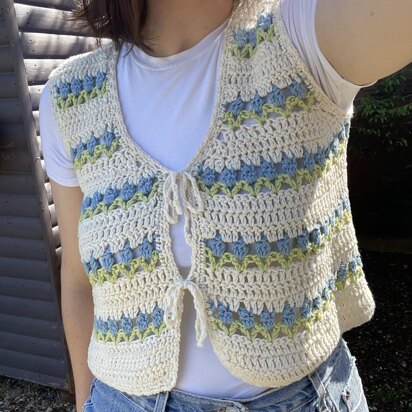 Tulip Stitch Flower Garden Vest