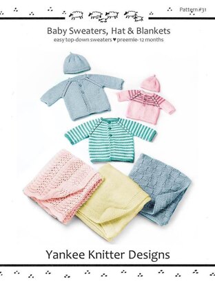 #31 Baby Sweaters, Hat & Blankets