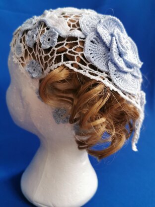 Summer Kerchief hat Irish crochet lace pattern