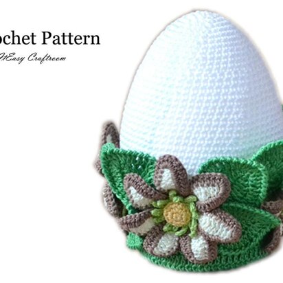 Crochet Easter egg. Large egg with flowers. Self standing egg. Easter decorative ornament. Egg souvenir