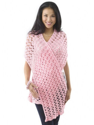 Pink Ribbon Shawl in Caron Simply Soft - Downloadable PDF