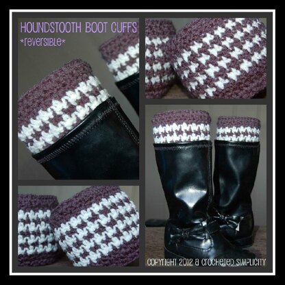 Houndstooth Boot Cuffs ~ Reversible