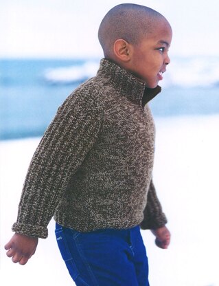 Boy Zip Neck Saddle Shoulder in Patons Classic Wool Worsted - Downloadable PDF