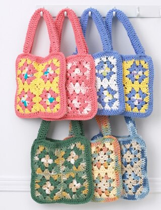 Granny Square Bag in Bernat Handicrafter Cotton Solids