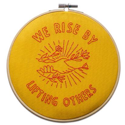 Cotton Clara We Rise By Lifting Others Printed Embroidery Kit - 15cm