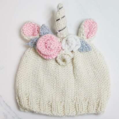 Knitted unicorn hat