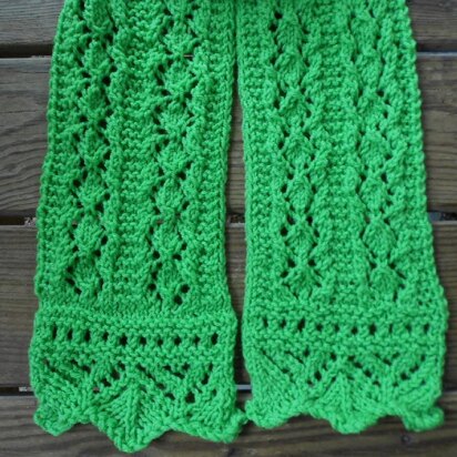 Spring Moss Lace Scarf or Shawl - knitting pattern