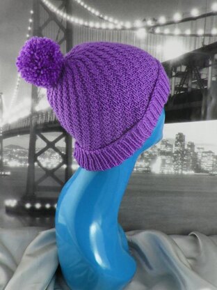 Swirl Bobble Beanie Hat Circular