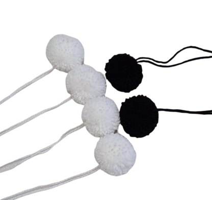 35mm Black & White Pom Poms For Crafts Decoration Sewing Card Making Hobby