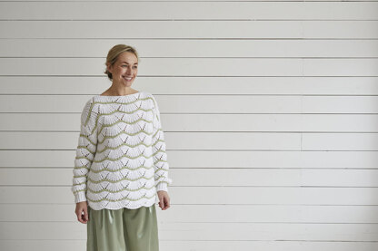 Wave Stitch Top - Knitting Pattern For Women in Debbie Bliss Dulcie by Debbie Bliss