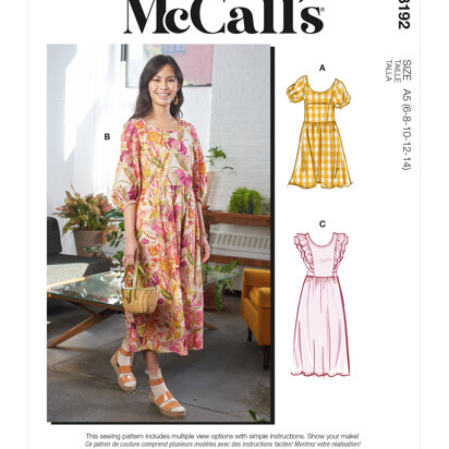 McCall's Misses' Dresses M8192 - Sewing Pattern