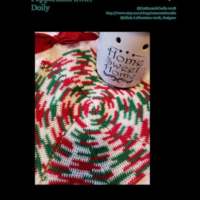 Peppermint Swirl Crochet Doily
