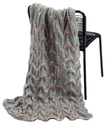 Decorator Throw in Plymouth Yarn Encore Boucle Colorspun and Encore Worsted - 1155 - Downloadable PDF