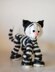 Playful Tabby cat ( a wire skeleton inside) - knitting pattern (knitted round)