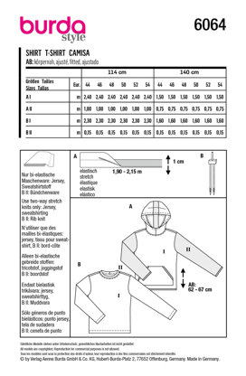 Burda Style Men's Classic Sweatshirt with Hood or Neckband B6064 - Paper Pattern, Size 34-44 (44-54)