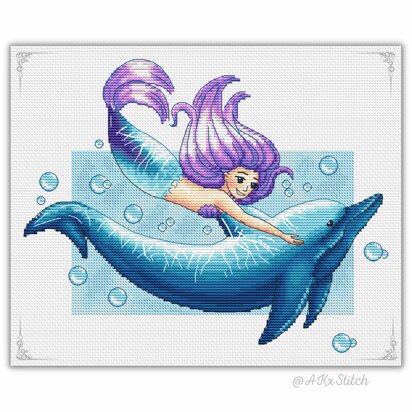 Mermaid Cross Stitch PDF Pattern