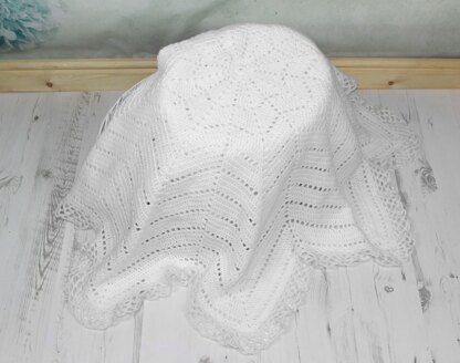 Crochet pattern baby shawl UK & USA Terms #8