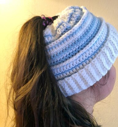 Alison Messy Bun Beanie Crochet Ppattern